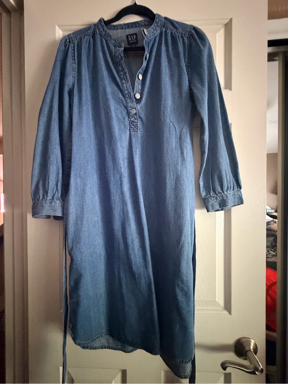 GAP Light Blue Denim Midi Shirt Dress - Picture 8 of 8